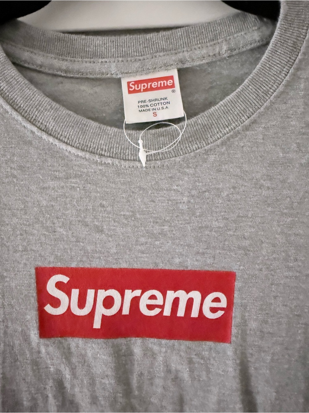 Supreme Kids Grey Tee with Red Box Logo